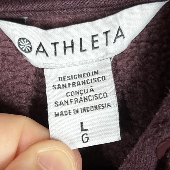 Athleta Hoodie Womens Large Embroidered Floral Pullover Sweatshirt Pockets - Picture 3 of 8